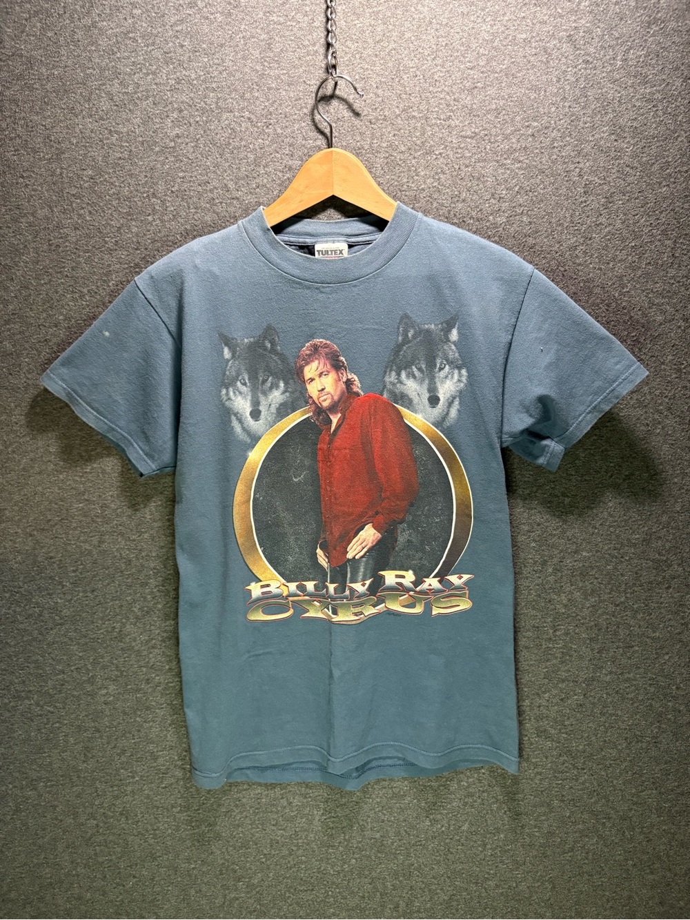 Vintage 90s Billy Ray Cyrus Wolf Graphic Tee - Medium